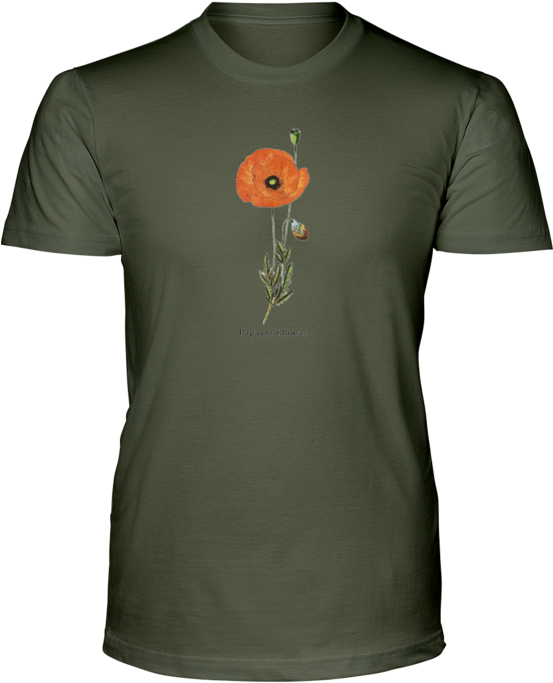 The Red Poppy Tee (552x690), Png Download