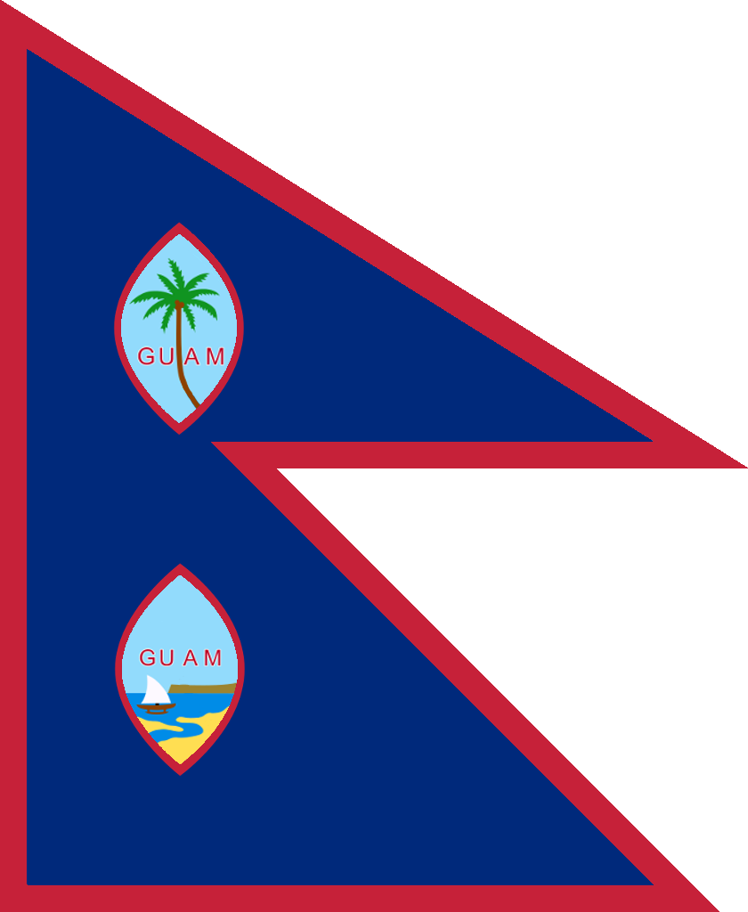 Redesignsflag Of Guam In The Style Of Nepal (840x1024), Png Download