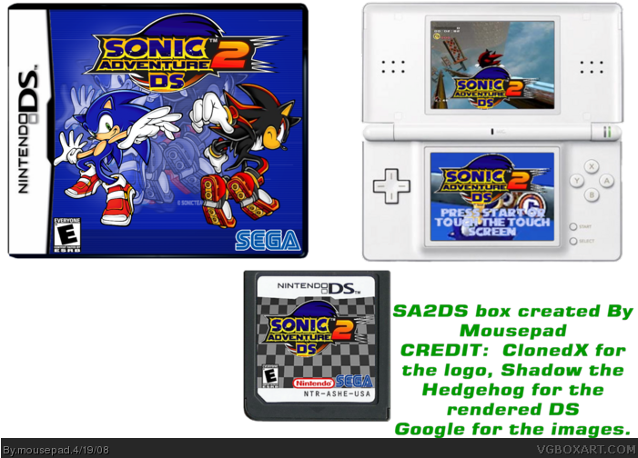 Sonic Adventure 2 Ds Box Art Cover (700x522), Png Download