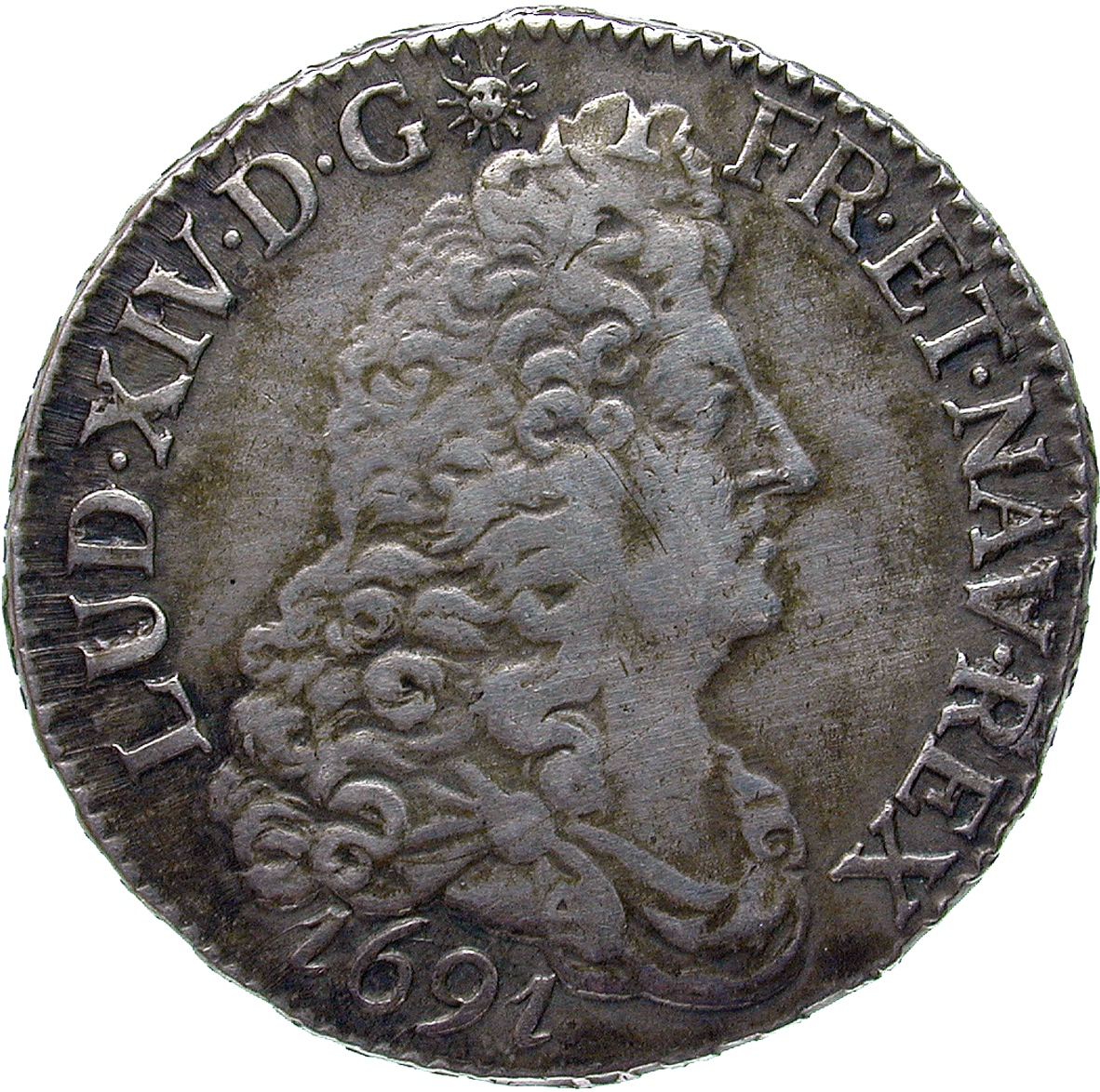 Kingdom Of France, Louis Xiv, 1/2 Ecu 1691 (1181x1181), Png Download