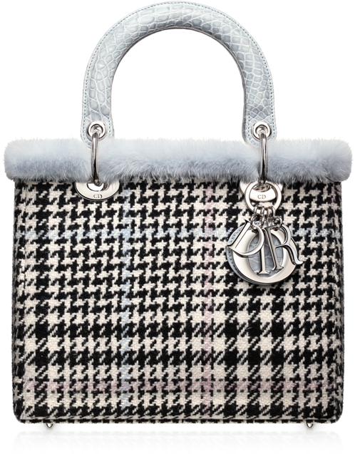Dior Black And Blue Porcelain Tweed/crocodile/mink (600x660), Png Download