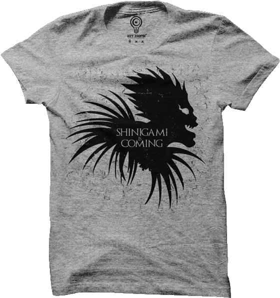 Shinigami Is Coming Guys / Grey / Small, Tees (580x618), Png Download