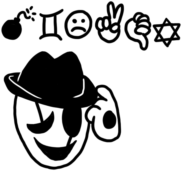 Black And White Black And White Text Nose Head Font (676x621), Png Download