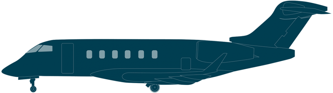Challenger 350 Side View (1075x300), Png Download