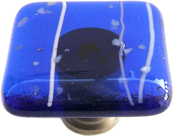 Cobalt Blue And White Confetti Transparent Glass Knob (915x732), Png Download
