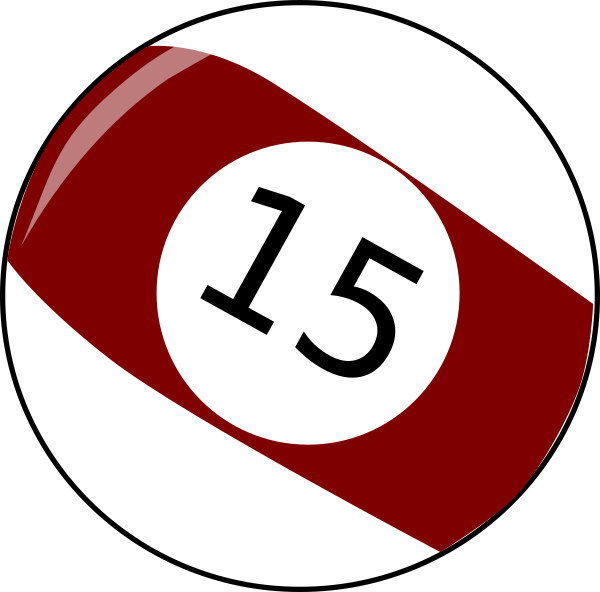 Clip Art Royalty Free Fifteen Billiard Ball Clip Art (600x592), Png Download