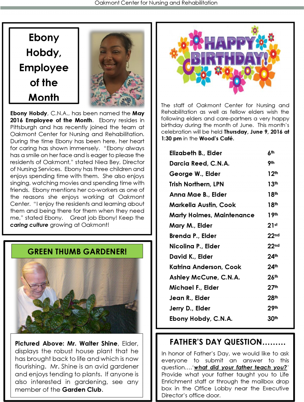 June 2016 Newsletter-1 (1200x1552), Png Download