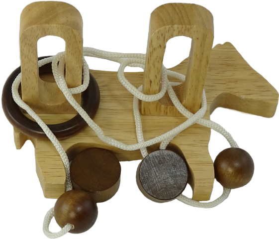 Crazy Horse Double Post Rope Puzzle (600x600), Png Download