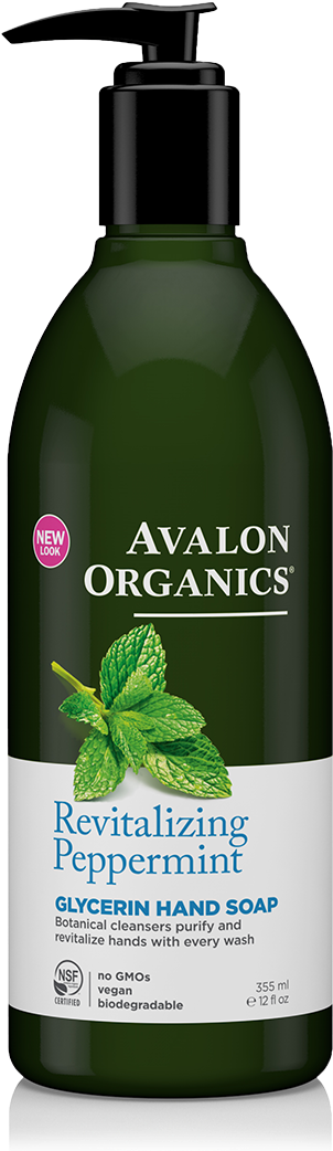 Avalon Organics Revitalizing Peppermint Glycerin Hand (580x1124), Png Download