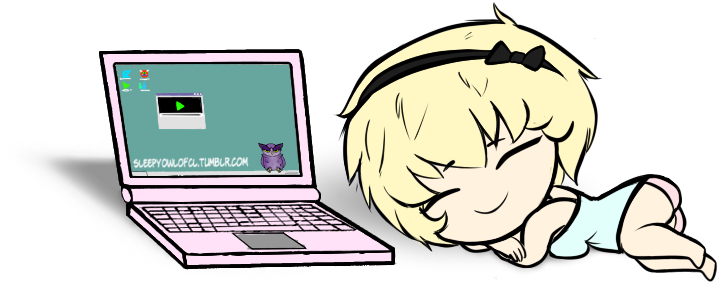 Sleepy Little Chibi (1119x501), Png Download