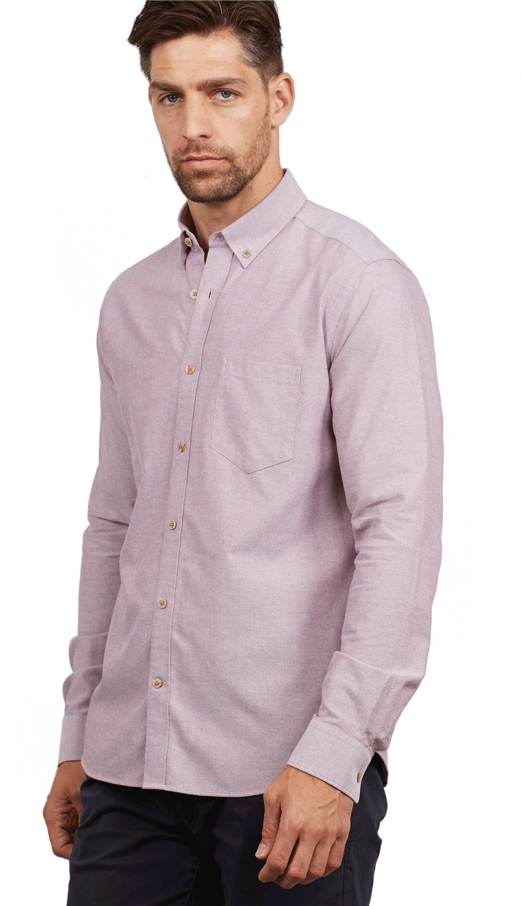 Get The Thatcher Oxford Shirt In Burgundy Online (2000x3000), Png Download