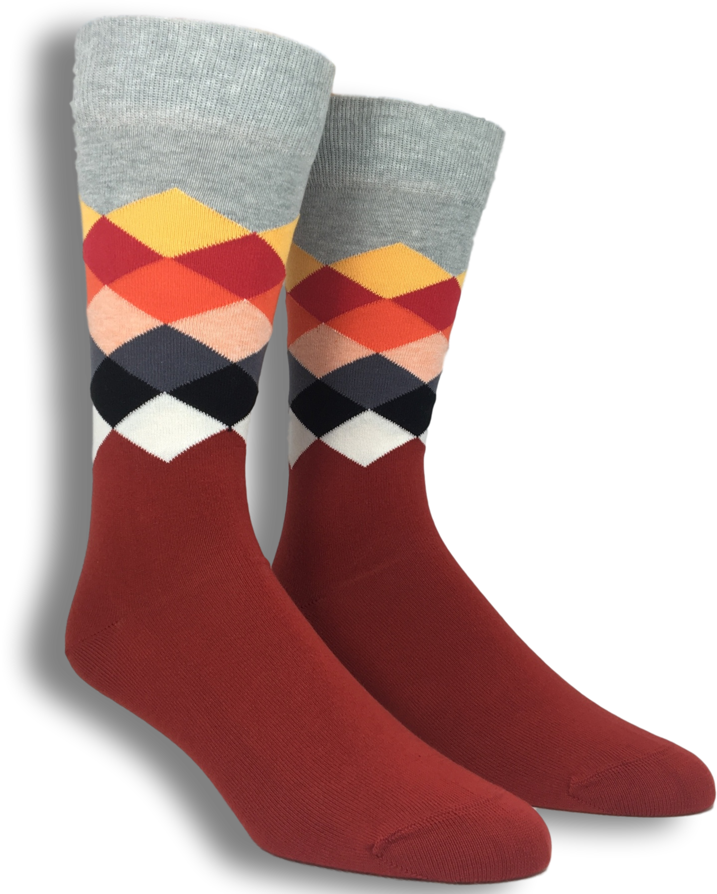 Grey, Red, And White Faded Diamond Socks By Happy Socks (1788x1788), Png Download