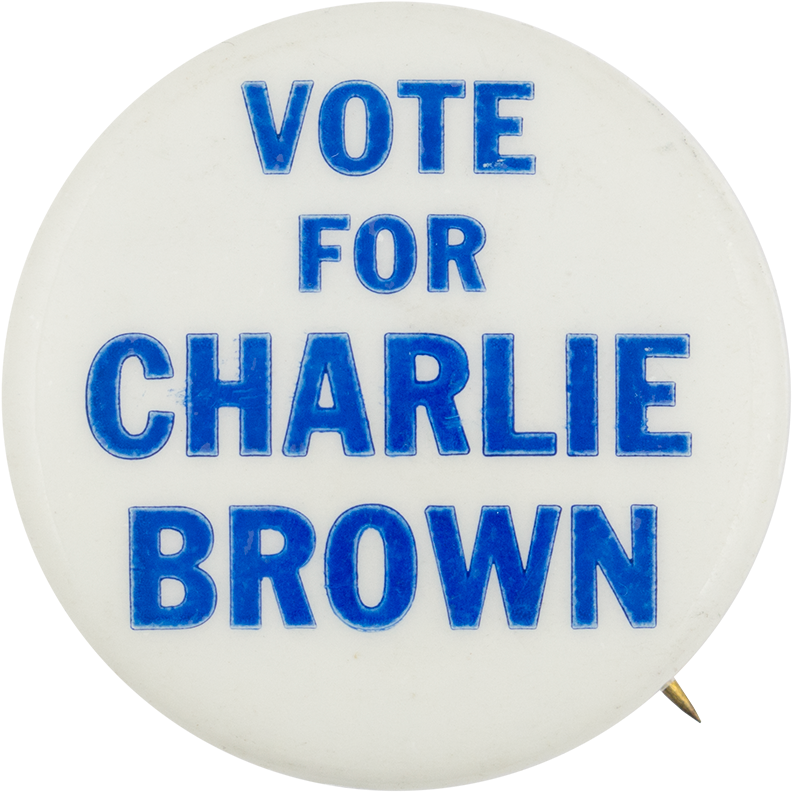 Vote For Charlie Brown Entertainment Button Museum (1000x915), Png Download