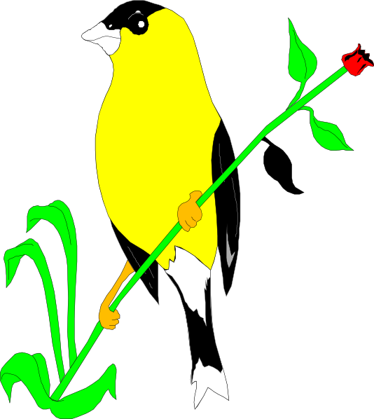 How To Set Use Goldfinch On A Flower Stem Svg Vector (534x598), Png Download