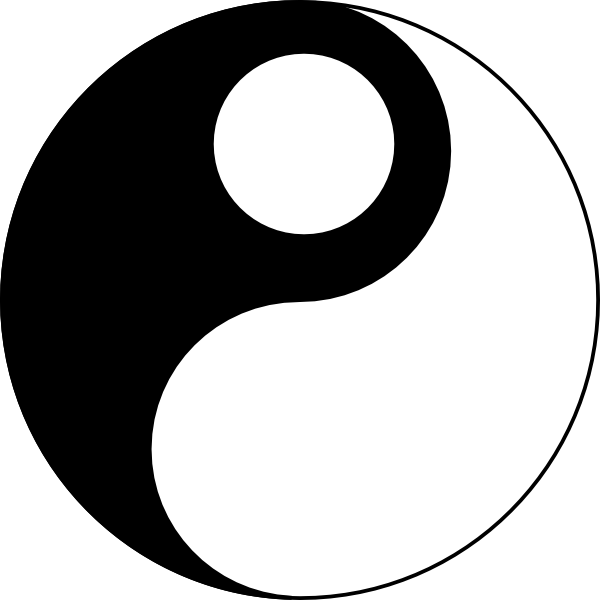 Yin Yang Dots Clip (600x600), Png Download