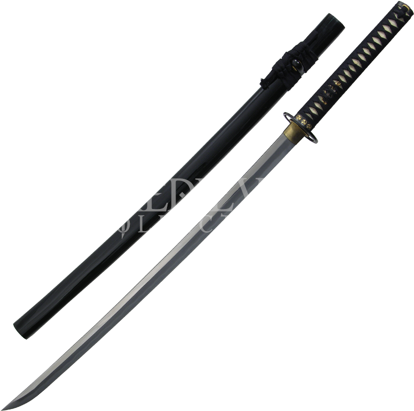 Png Black And White Great Wave Katana Sh By Medieval (850x850), Png Download