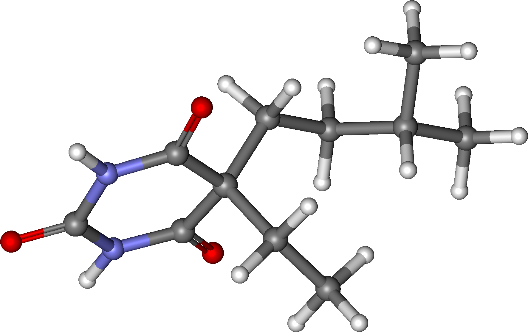 Amobarbital Ball And Stick (2000x1240), Png Download