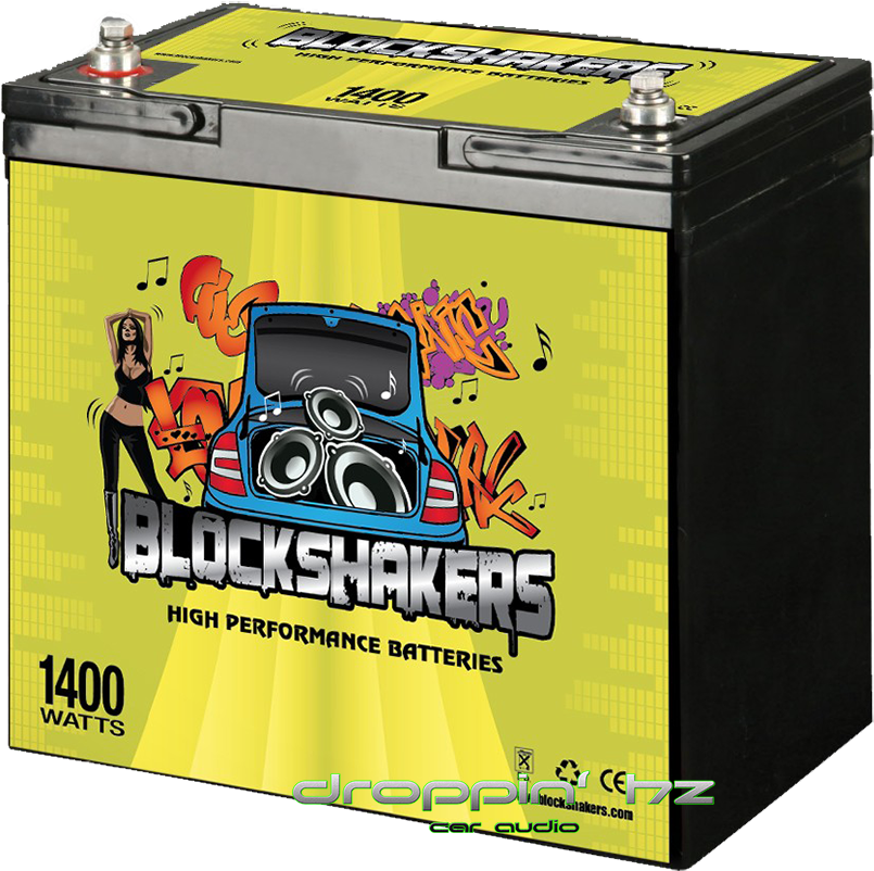 Block Shakers 12v 55ah High Performance Car Audio Battery (864x841), Png Download