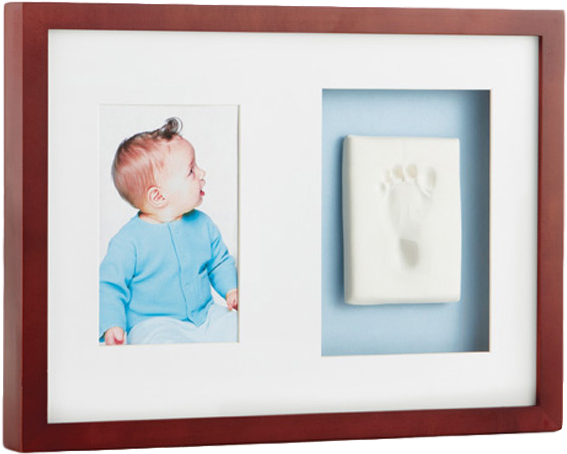 Baby Footprint Mahogany Frame (600x600), Png Download
