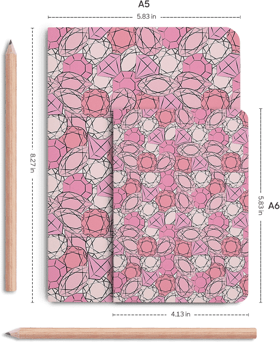 Dailyobjects Pink Diamonds A6 Notebook Plain Buy Online (600x700), Png Download