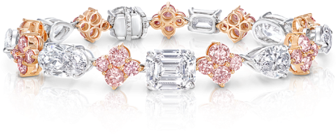White Pink Diamond Bracelet Graff Pink Diamond Graff (700x525), Png Download