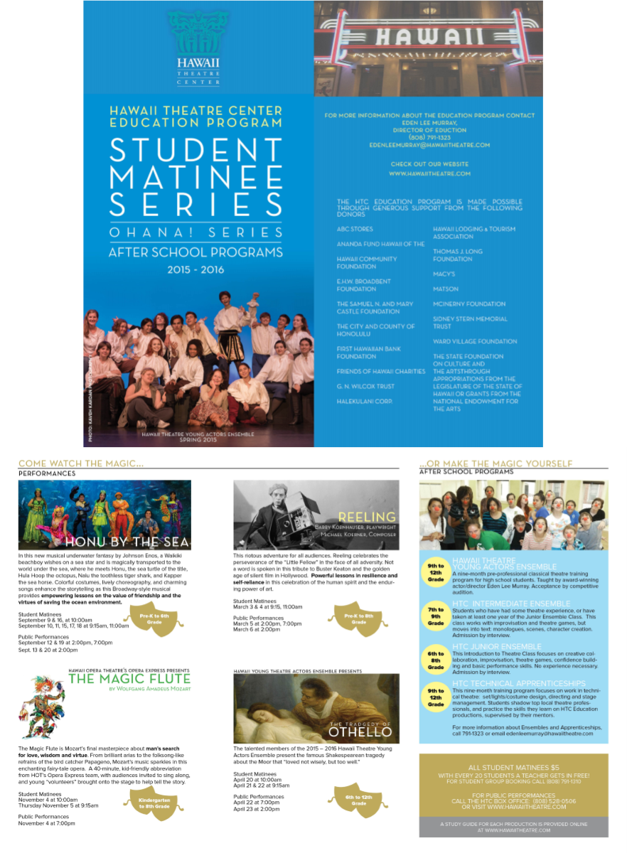 Student Matinee Series Brochure (882x1200), Png Download