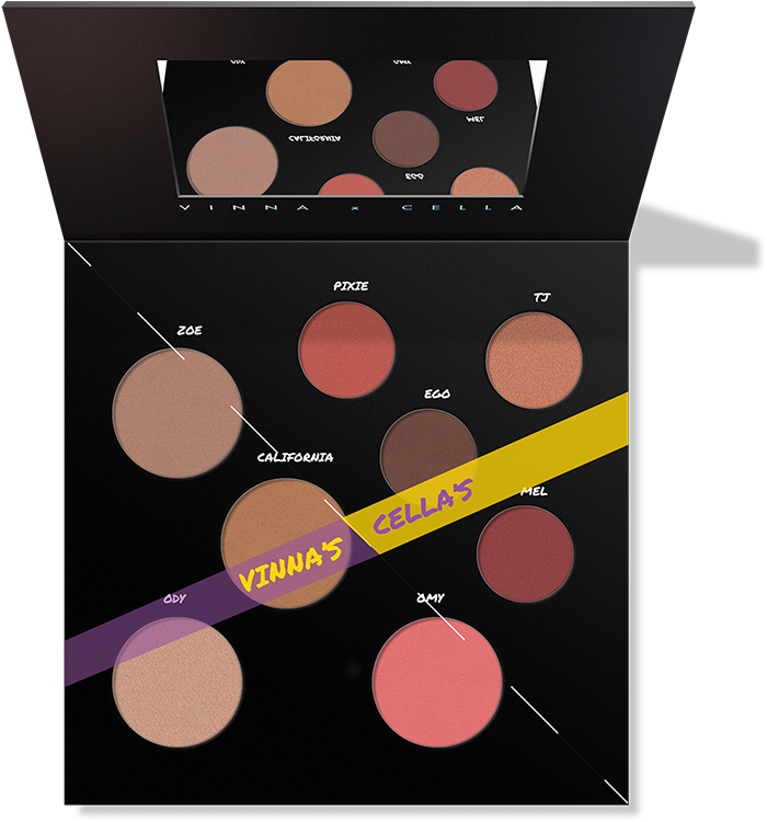 1 Highlighter 4 Eyeshadows (762x749), Png Download