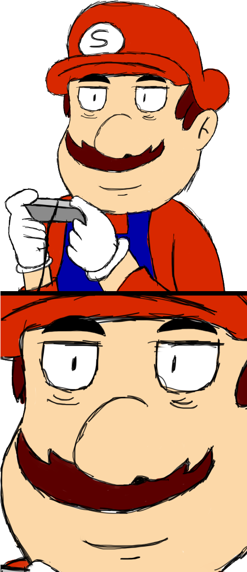 Somari Mario Facial Expression Nose Cheek Smile Male (504x1196), Png Download