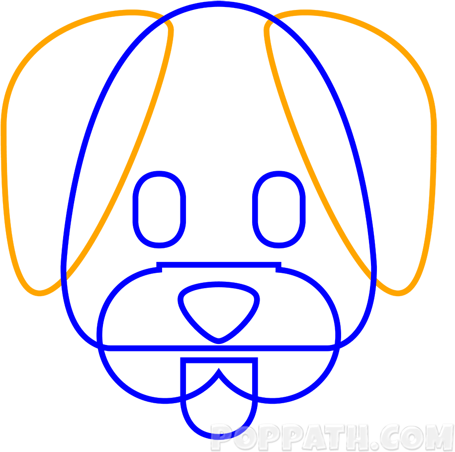 A Dog Emoji Shows That A Cute Dog Is Smiling With Its (1000x1000), Png Download