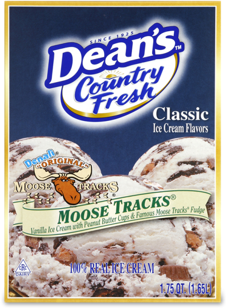 Dean's Country Fresh Classic Moose Tracks Ice Cream (547x900), Png Download