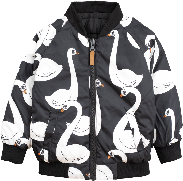 Mini Rodini Reversible Insulator Jacket Swan (960x720), Png Download