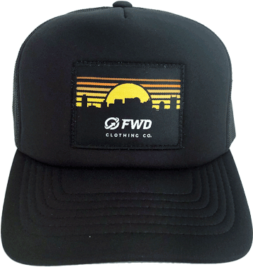 Fwd Skyline Sunset Patch Curved Polyfoam Trucker Hat (750x791), Png Download