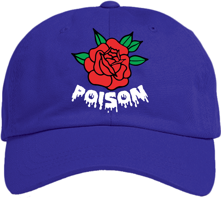 Poison Rose Blue Hat (761x719), Png Download