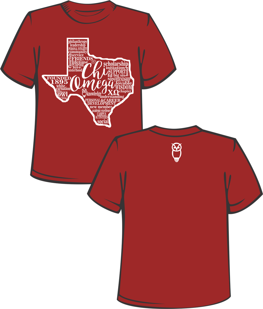 Chi Omega Bid Day Tshirt (1091x1280), Png Download