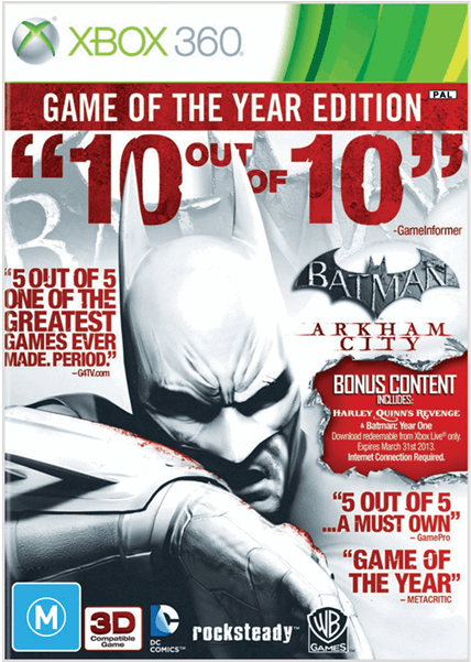 Arkham City Game Of The Year Edition (600x600), Png Download