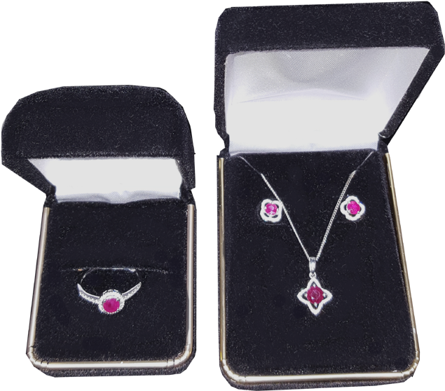 Complete Necklace Earring Ring Set (657x600), Png Download