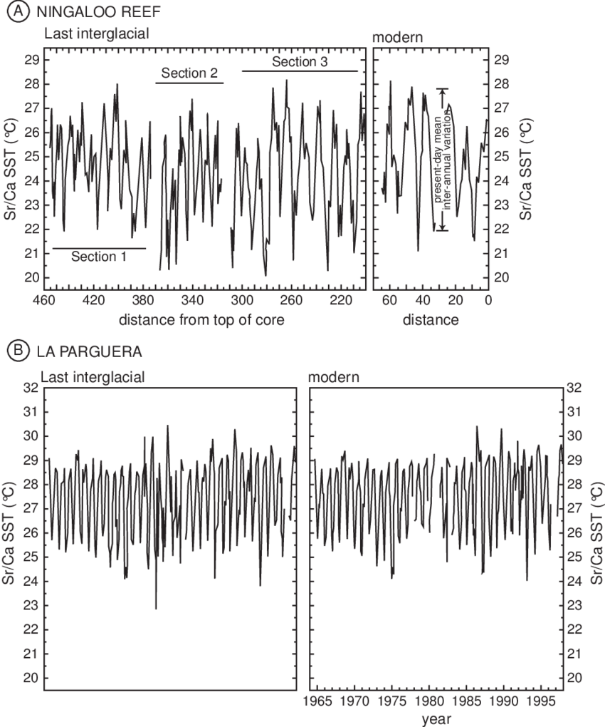 14 Coral Sr/ca Derived Sea Surface Palaeotemperatures (850x1020), Png Download
