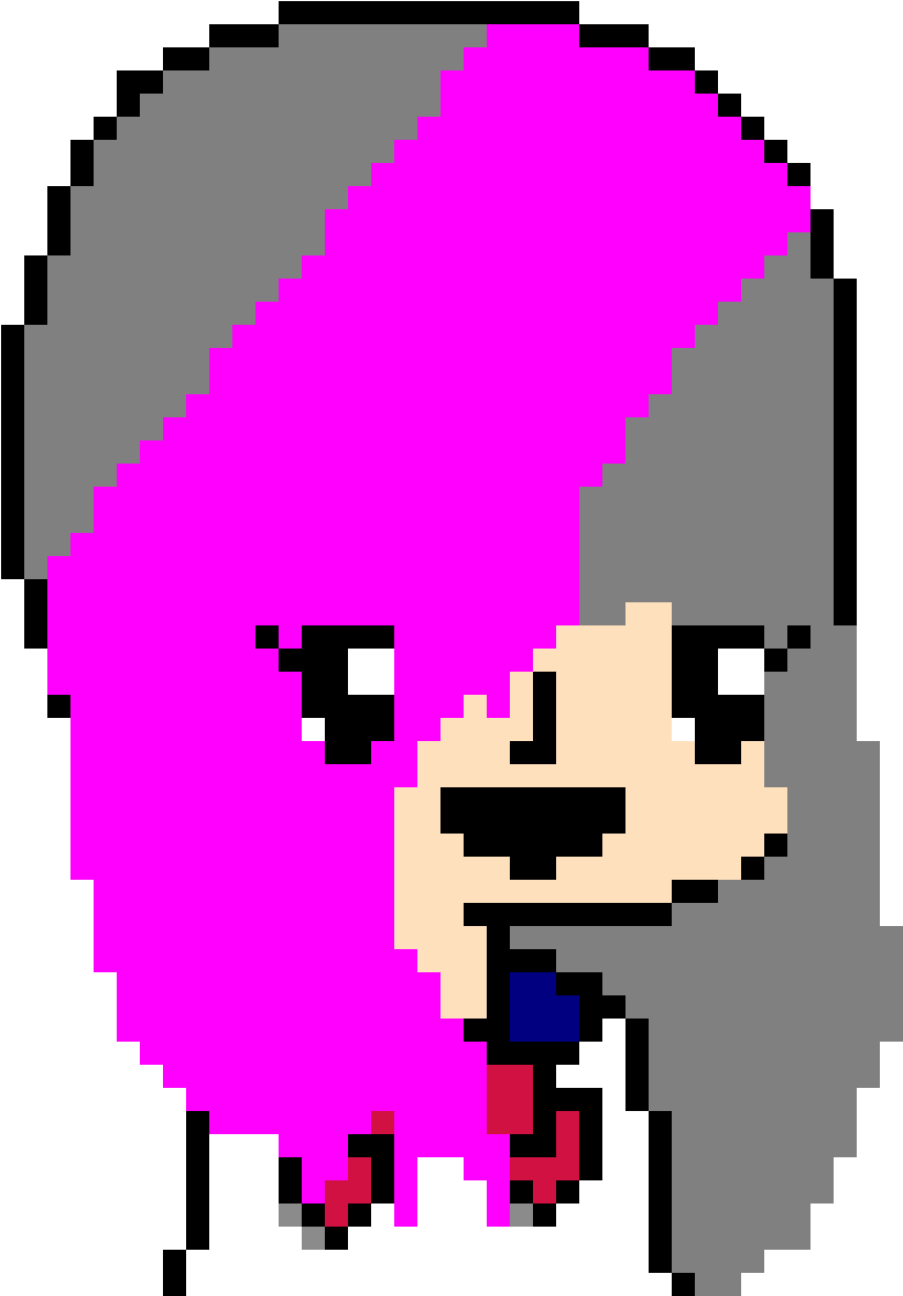 Chibi Yandere With Pink And Grey Popstar Hair (1344x1344), Png Download