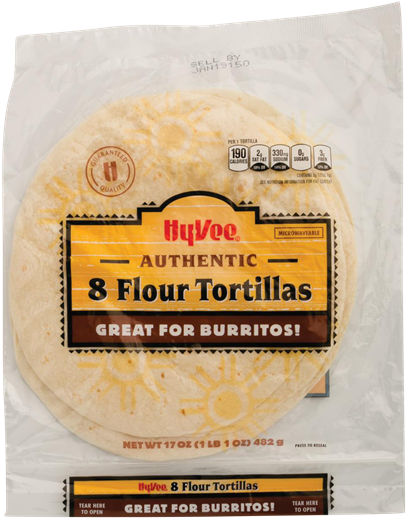 Hy-vee Burrito Size Flour Tortillas 8ct - Hyvee Tortillas (469x600), Png Download