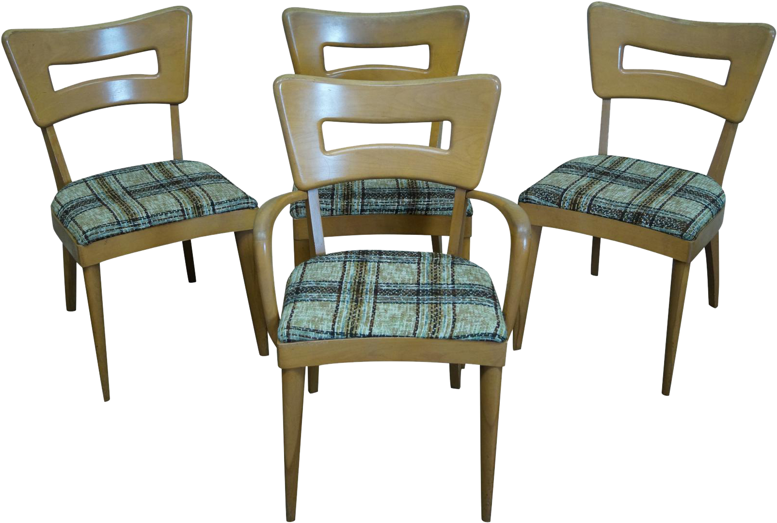 Heywood Wakefield Champagne Mid Century Maple Set Of - Chair (1602x1602), Png Download