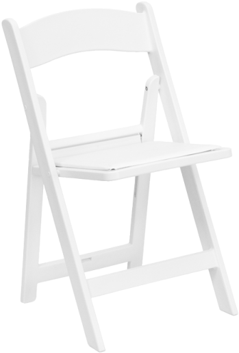 Chair, Folding White Wedding Chair With Pad - Hercules Series 1000 Lb. Capacity White Resin Folding (470x556), Png Download