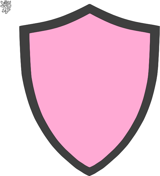 And Grey Clip Art At Clker Com - Pink Shield Png (600x597), Png Download