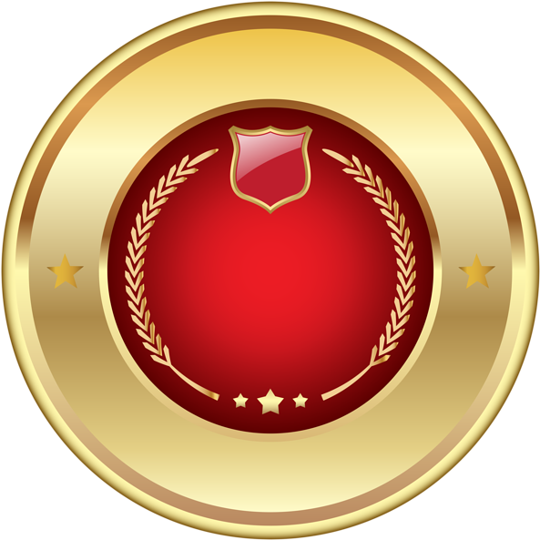 Seal Badge Red Png Transparent Clip Art Image - Green Badges Png (600x600), Png Download