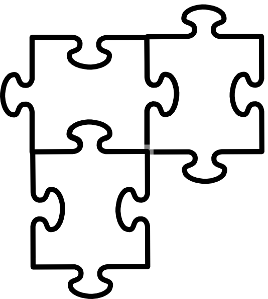 Puzzle Clipart Black And White - Clipart Puzzle (534x594), Png Download
