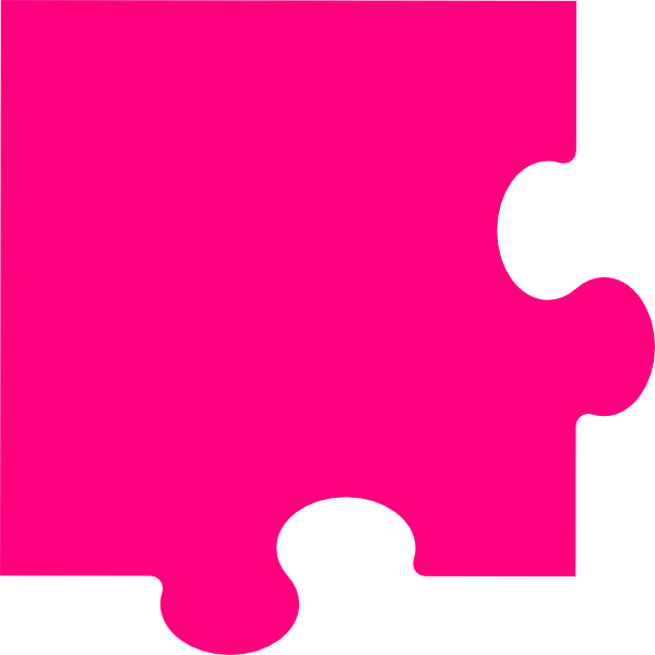 Corner Puzzle Piece Clip Art At Clker - Transparent Puzzle Piece Pink (600x600), Png Download