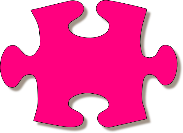 Pink Puzzle Piece (600x436), Png Download