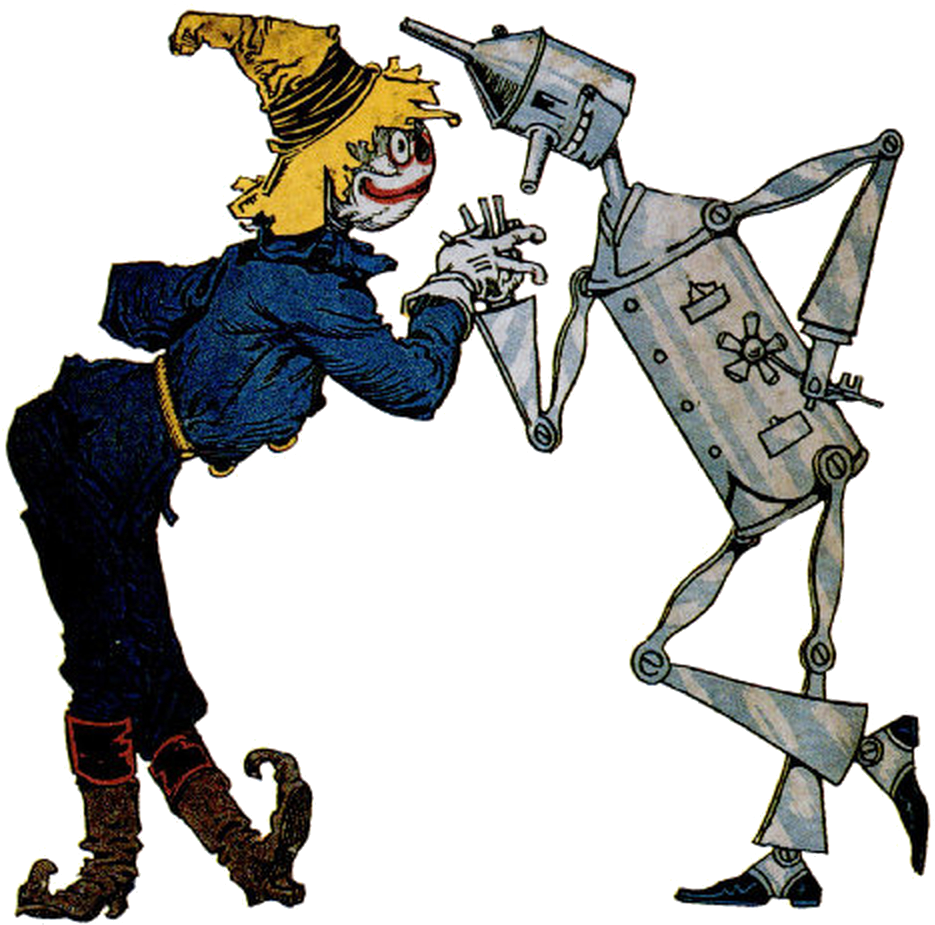 Free Stock The Scarecrow And Tin Woodman Public Domain - Wizards Of Oz Png (1000x974), Png Download