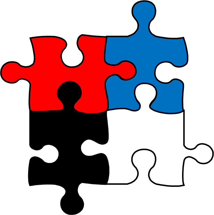 Graphics For Interlocking Puzzle Pieces Graphics - Puzzle Green Yellow Red Blue (744x748), Png Download