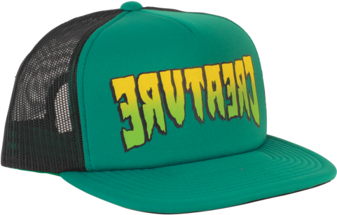 Creature Ass Backwards Mesh Skate Hat Adjustable Black/green - Hat (480x480), Png Download