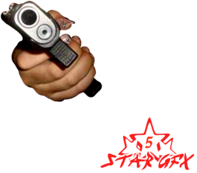 Girl Hands With Nails Done - Gun With Hands Png (400x352), Png Download